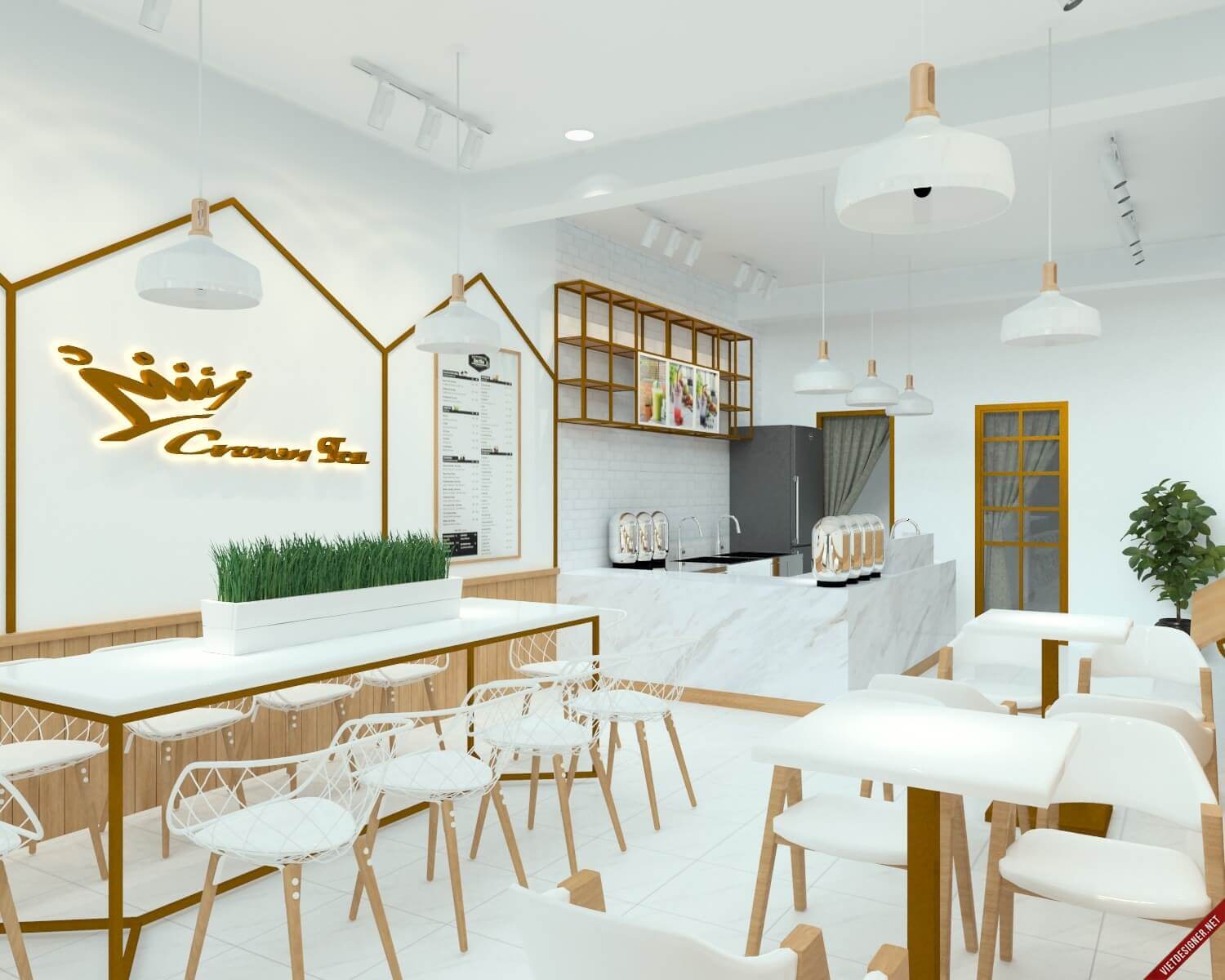 Sự đơn giản nhưng độc đáo sẽ khiến khách hàng yêu thích không gian quán