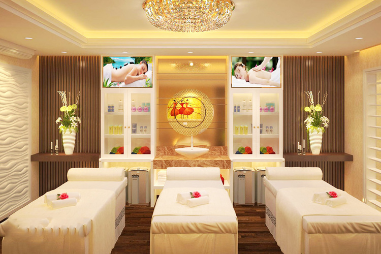 Thiết kế nội thất tối giản giúp spa rộng rãi hơn