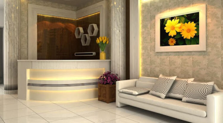 Quầy lễ tân phải hài hòa với diện tích spa