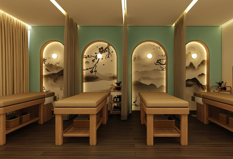 Tính tiện nghi đi liền với yếu tố thẩm mỹ là nguyên tắc không thể thiết khi thiết kế spa phong cách Nhật Bản