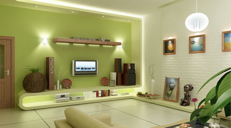 Đèn hắt tường thường được sử dụng cho phòng khách
