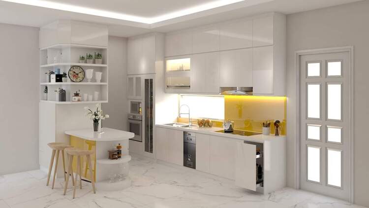 Lắp kệ bếp không sát trần là sai lầm thường gặp