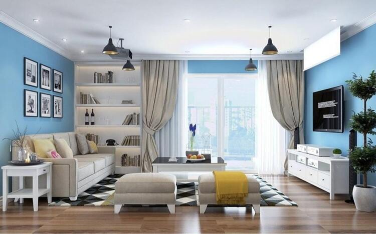 Cách sơn tường đẹp phối màu tương phản bổ sung hình chữ T