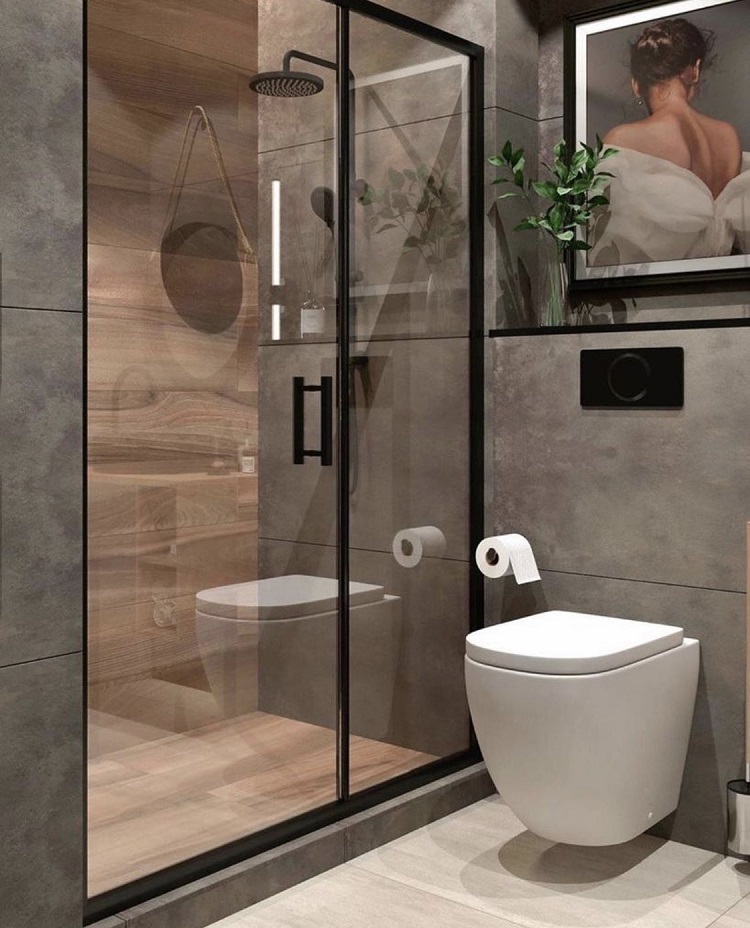 Nhà vệ sinh nhỏ nhưng vẫn thoáng nhờ cách bố trí hợp lý