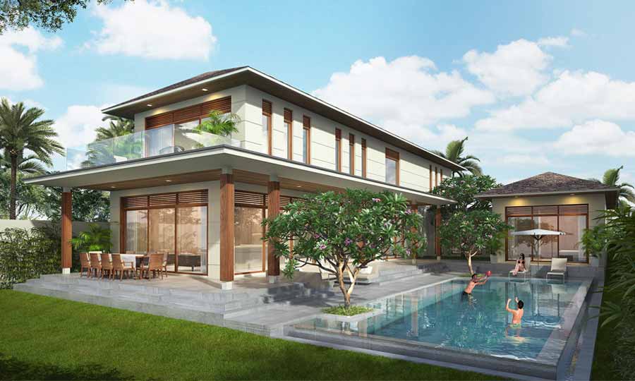 Thiết kế biệt thự 2 mặt tiền phong cách Eco