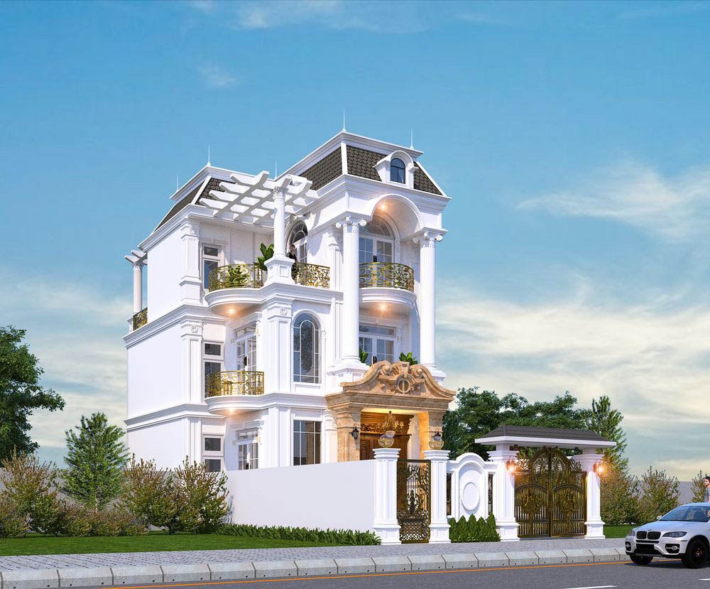 Biệt thự mặt tiền 7m tân cổ điển