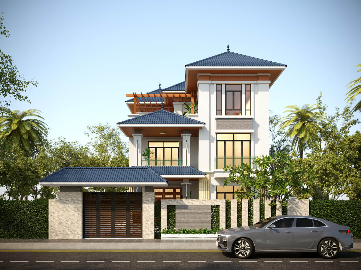 Biệt thự mặt tiền 7m tân cổ điển