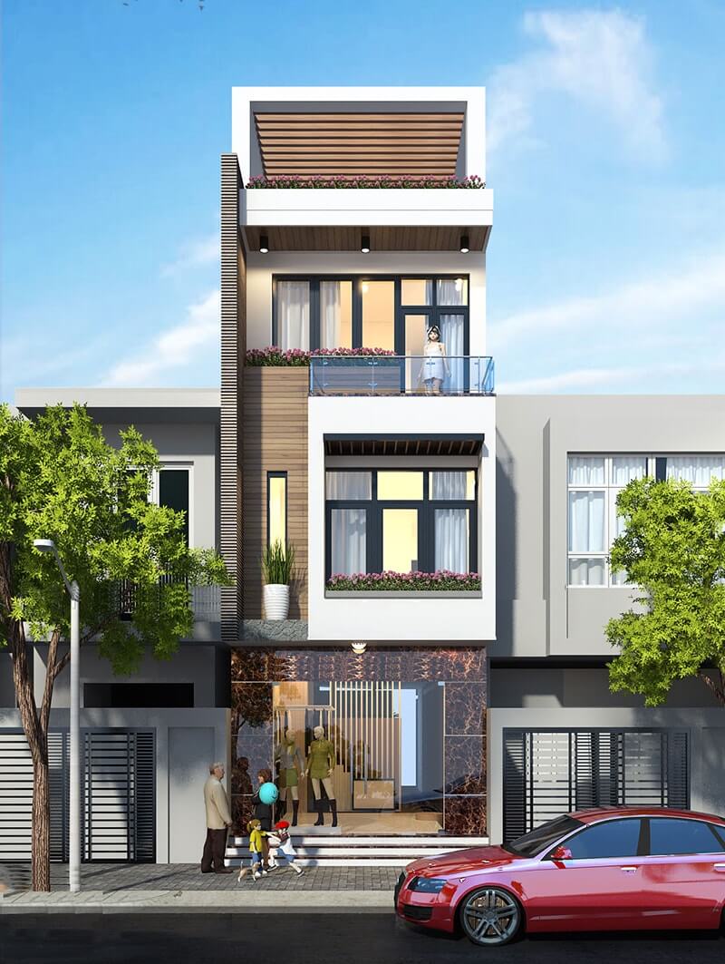 yếu tố cần lưu ý khi thiết kế mặt tiền nhà 5m