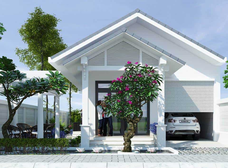 mẫu mặt tiền nhà 1 tầng đẹp không thể rời mắt