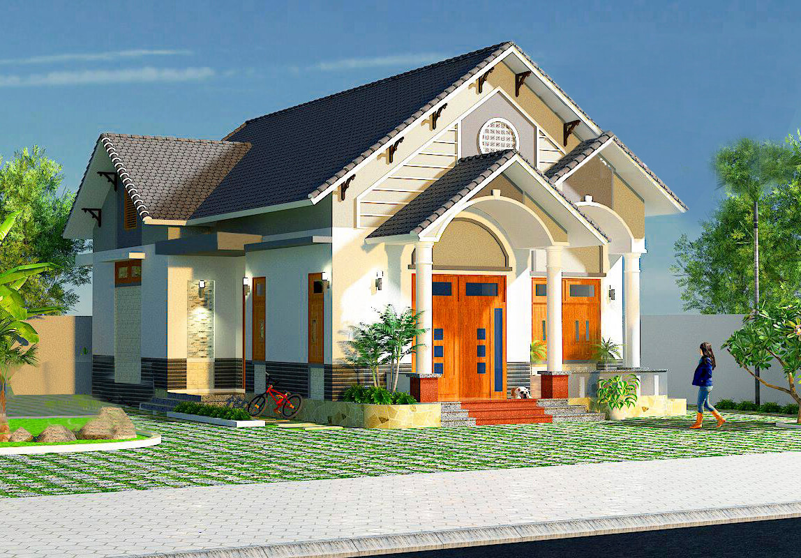 mẫu mặt tiền nhà 1 tầng đẹp không thể rời mắt