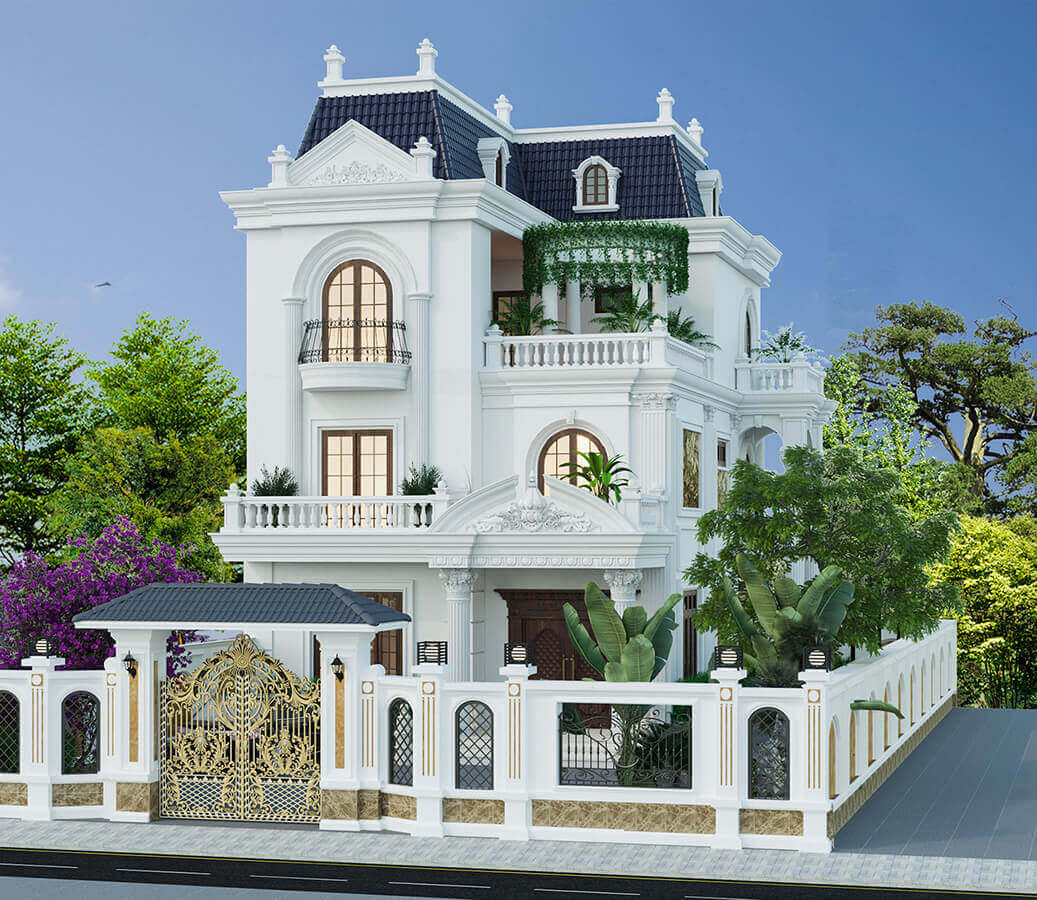 Mặt tiền nhà đẹp 3 tầng