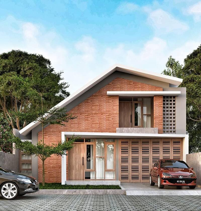 Mặt tiền nhà cấp 4 mái lệch