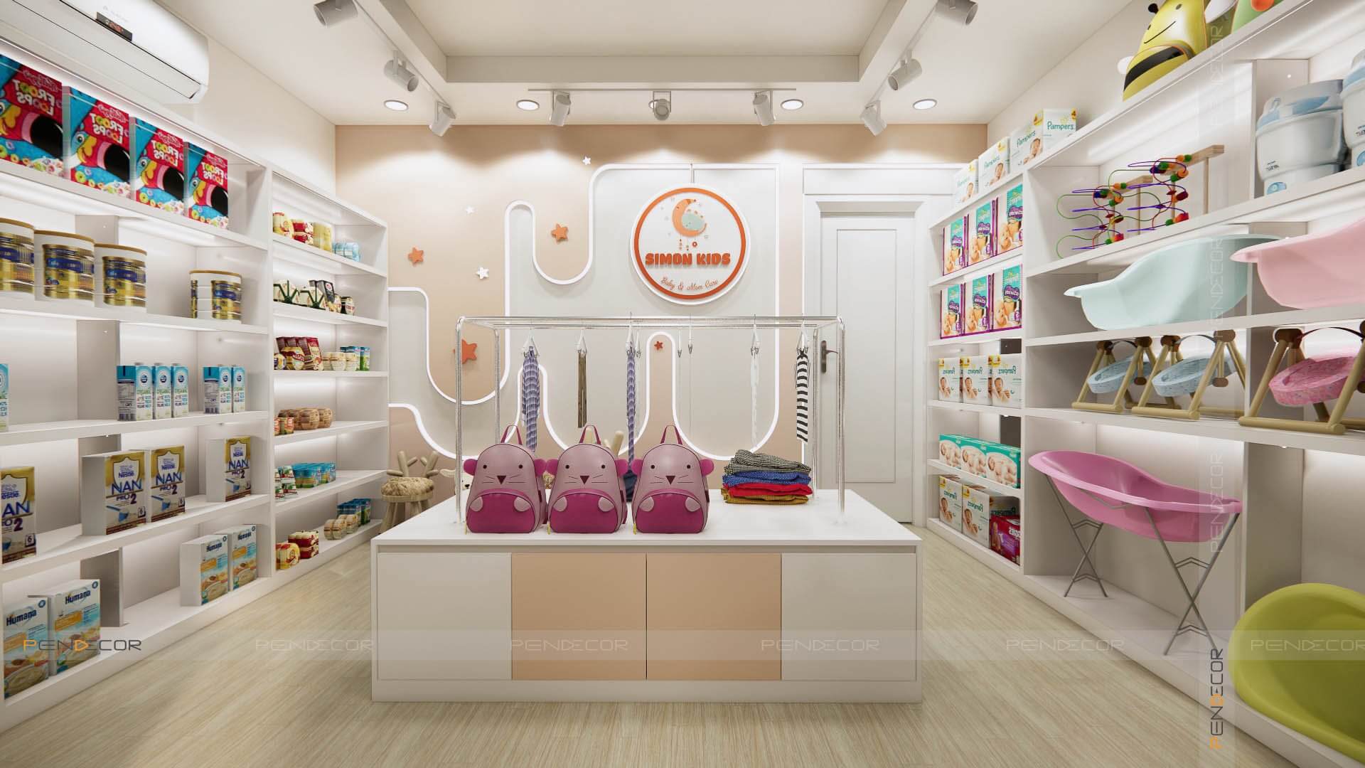 thiết kế shop mẹ và bé