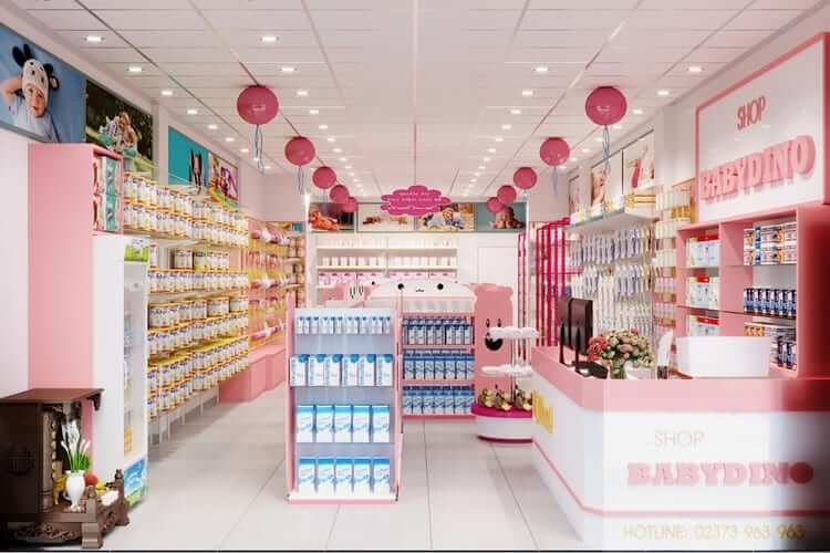 mẫu thiết kế shop mẹ và bé