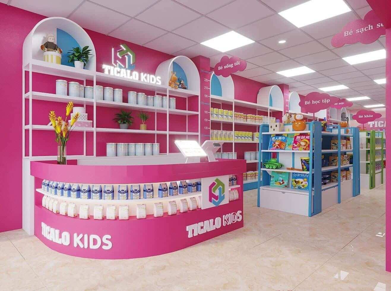 thiết kế shop bỉm sữa
