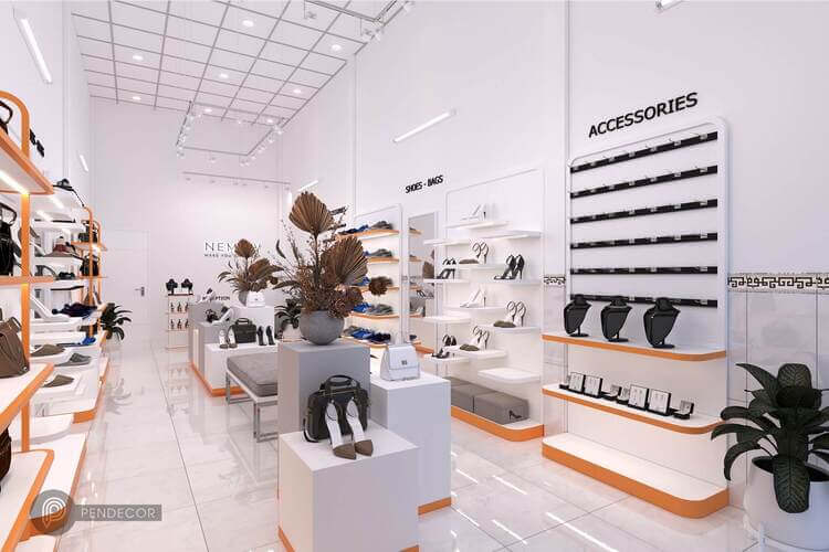 thiết kế shop giày nhỏ Pendecor