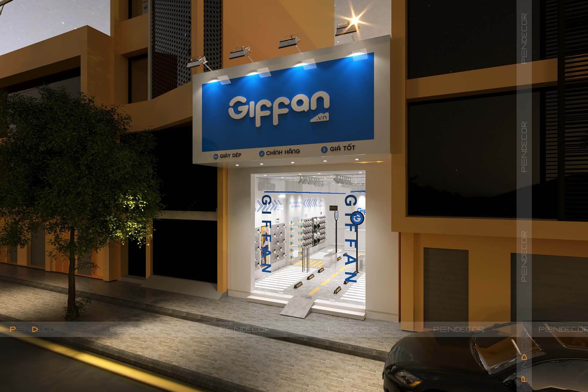 thiết kế shop giày dép đẹp Pendecor
