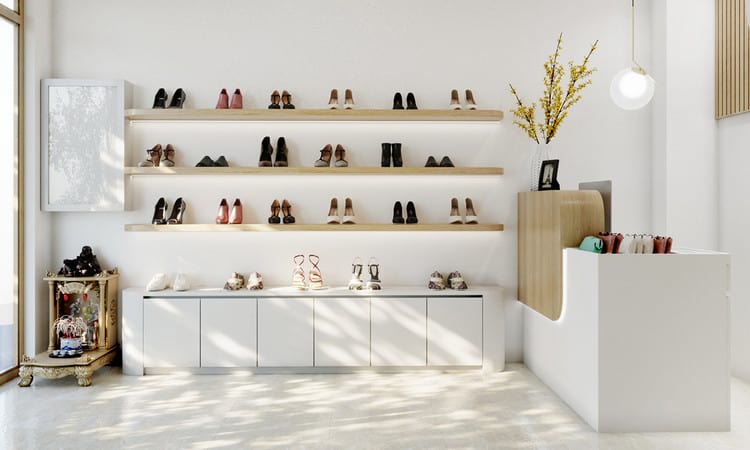 thiết kế shop giày nhỏ Pendecor