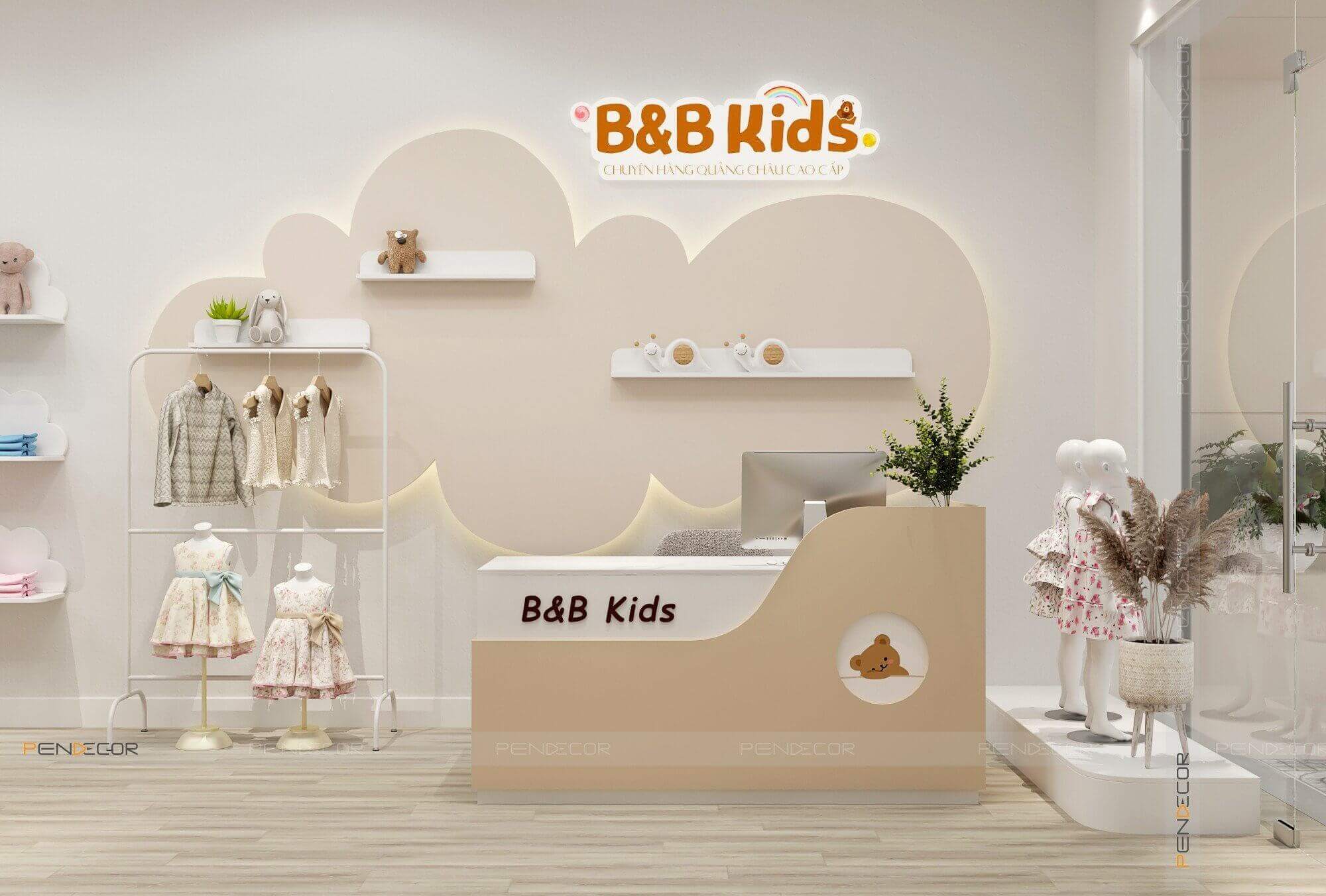 thiết kế shop giày dép trẻ em Pendecor