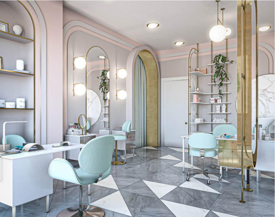trang trí tiệm nail nhỏ đẹp Pendecor
