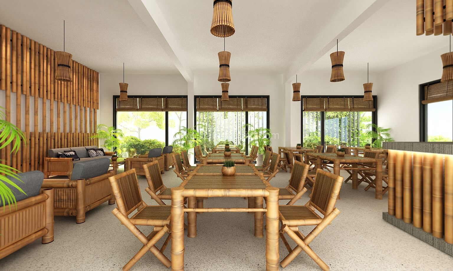 thiết kế nhà hàng hiện đại Pendecor