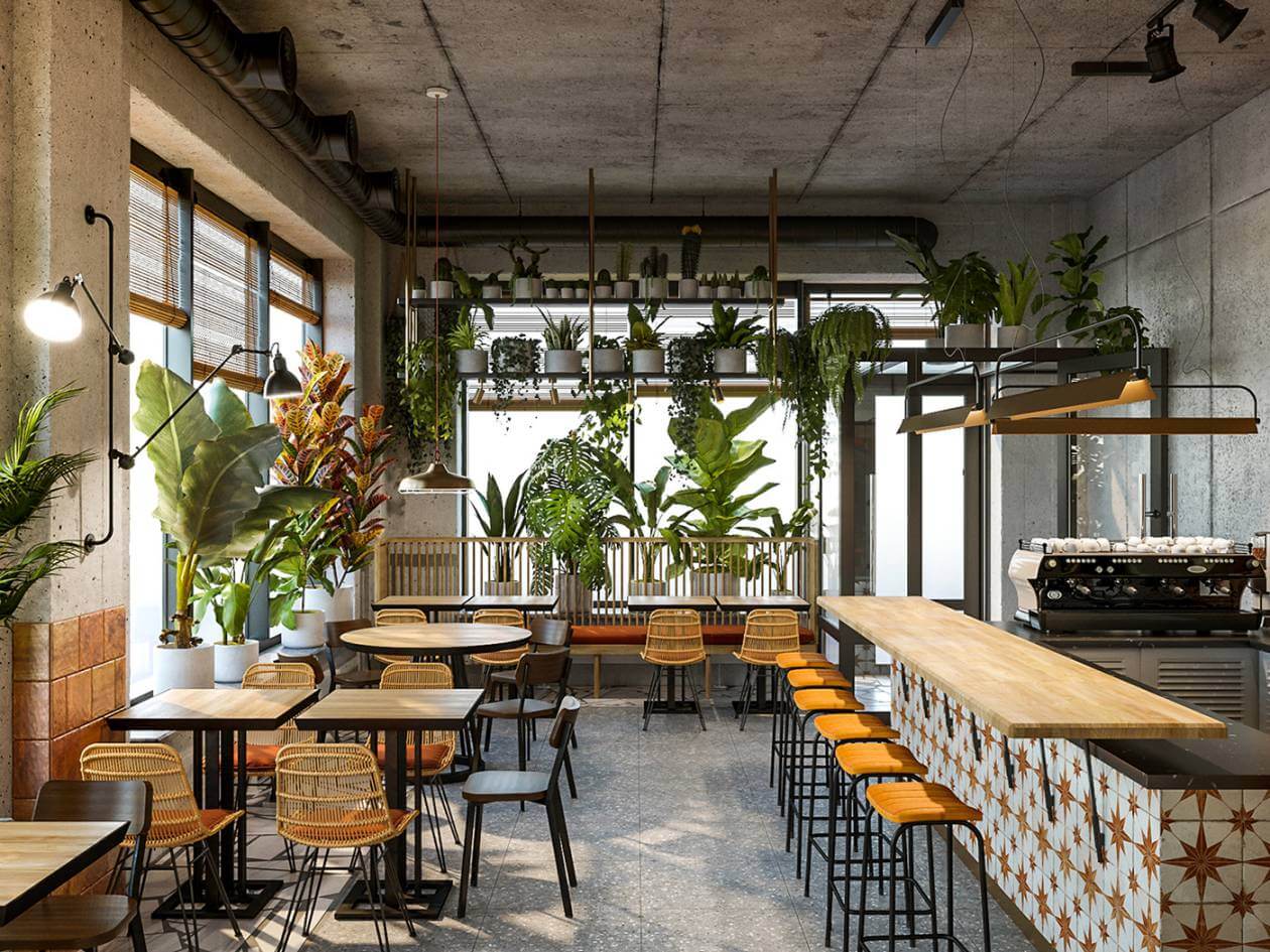 thiết kế nhà hàng nhỏ hẹp Pendecor