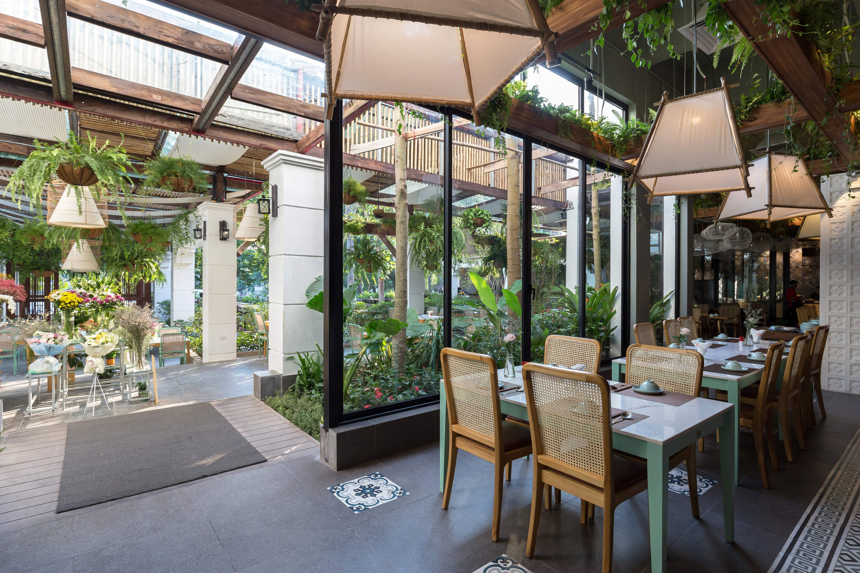 thiết kế quán ăn vặt ngoài trời Pendecor