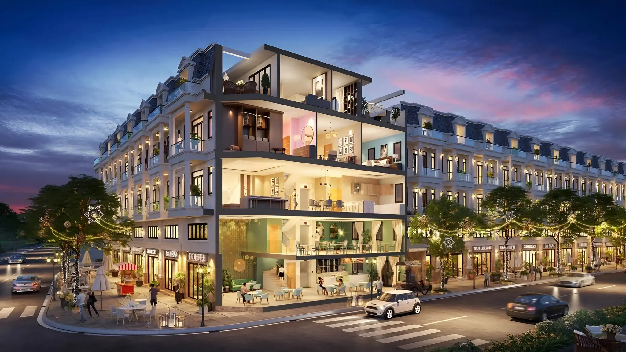 thiet ke noi that shophouse Pendecor