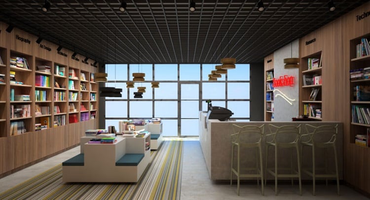 thiết kế cửa hàng sách Pendecor