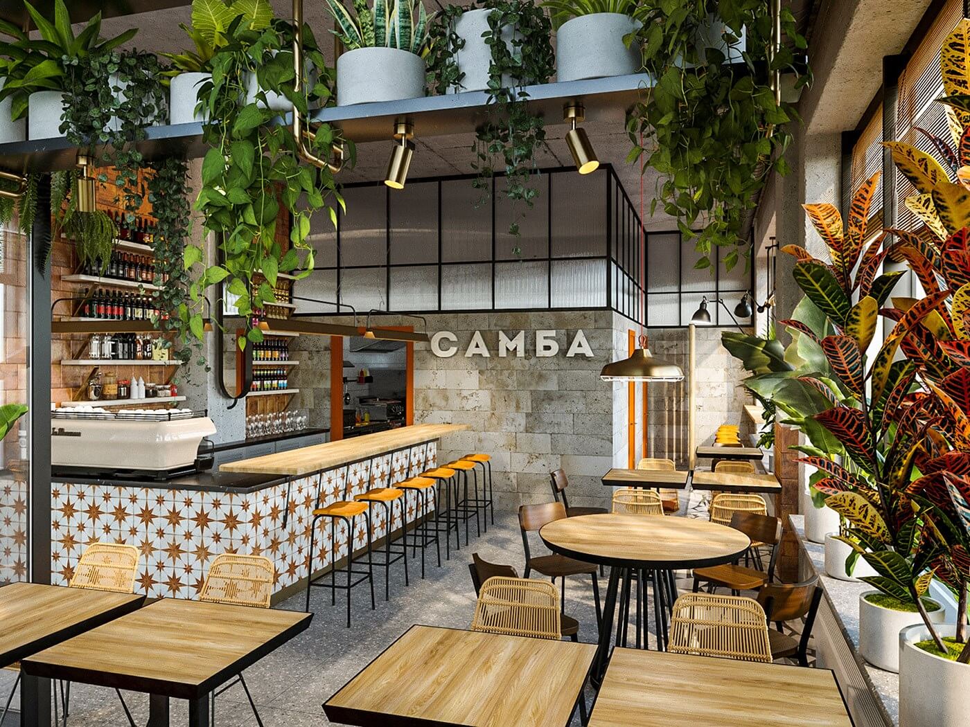 quán cafe 2 mặt tiền đẹp Pendecor