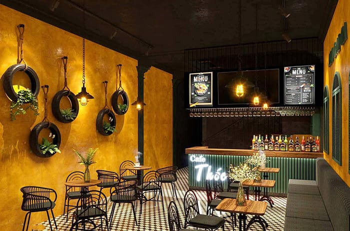 mẫu quán cafe đẹp Pendecor