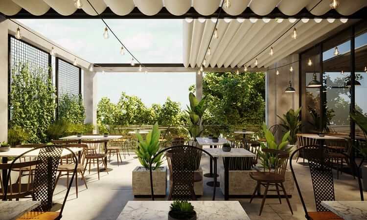 thiết kế quán cà phê ngoài trời Pendecor