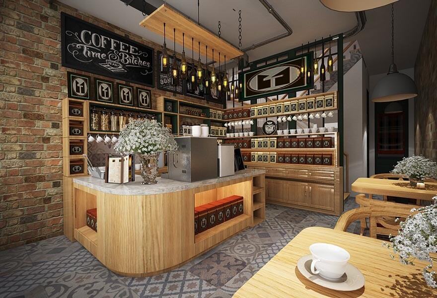 chi phí thiết kế quán cafe nhỏ Pendecor
