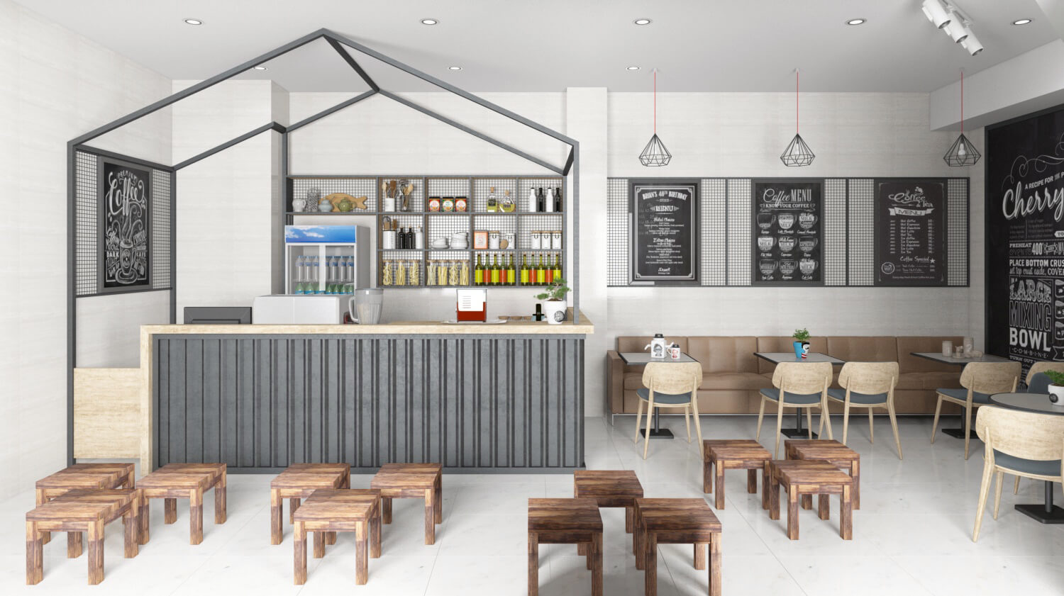 mẫu quán cafe nhỏ đẹp Pendecor
