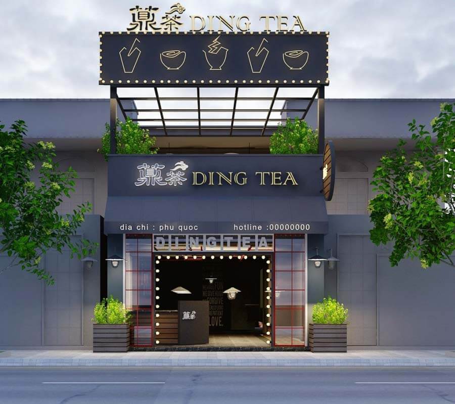 decor quán trà sữa nhỏ Pendecor
