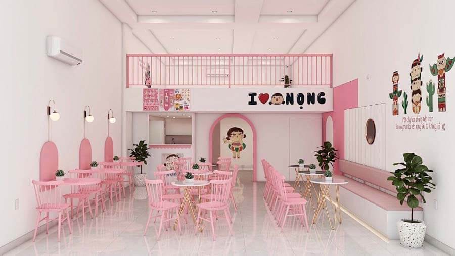 mẫu thiết kế quán trà sữa nhỏ Pendecor