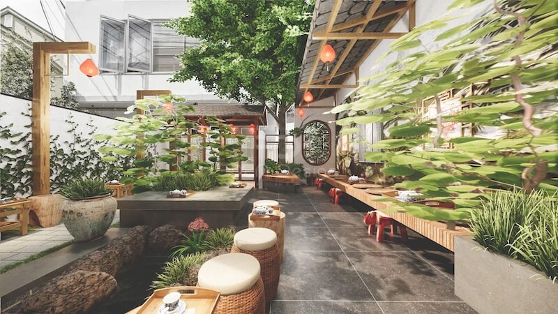 các kiểu quán trà sữa đẹp Pendecor
