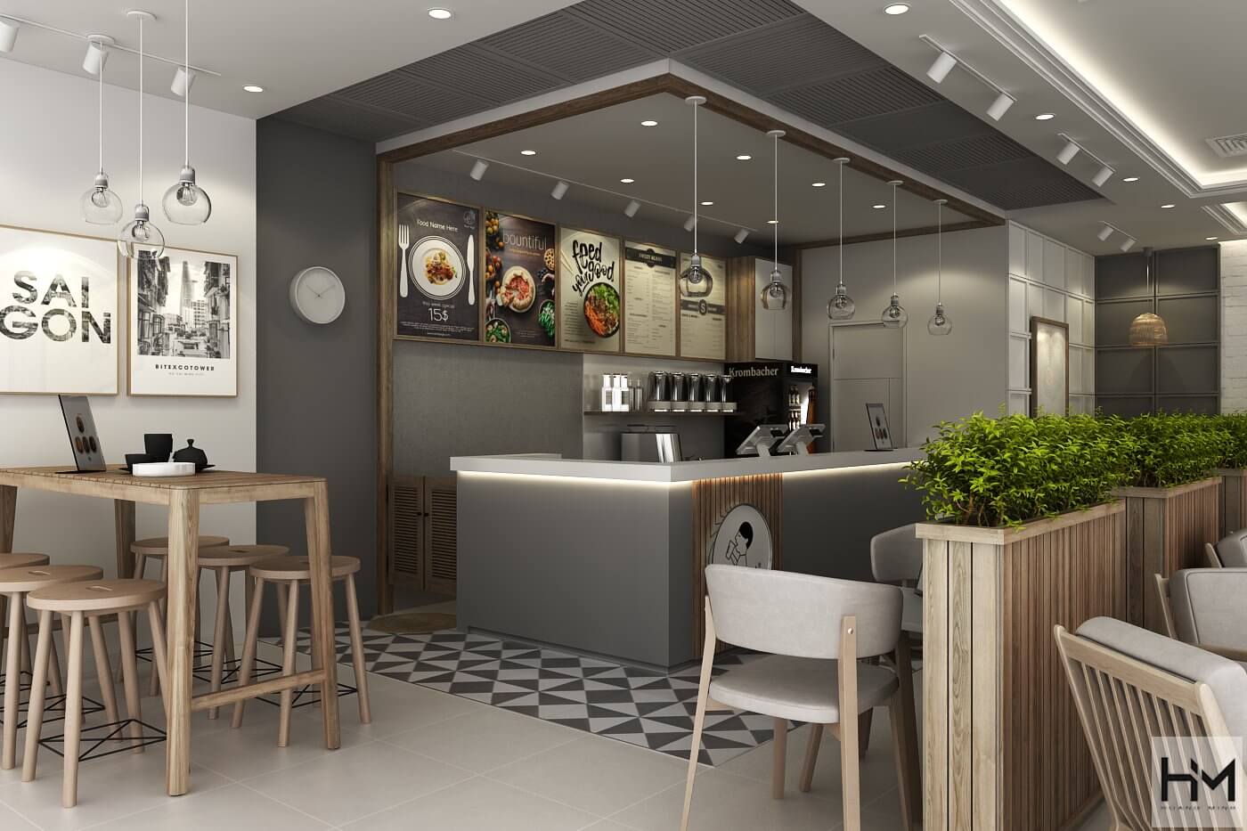 mẫu quán trà sữa đẹp Pendecor