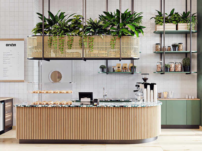 mẫu quầy bar quán trà sữa Pendecor