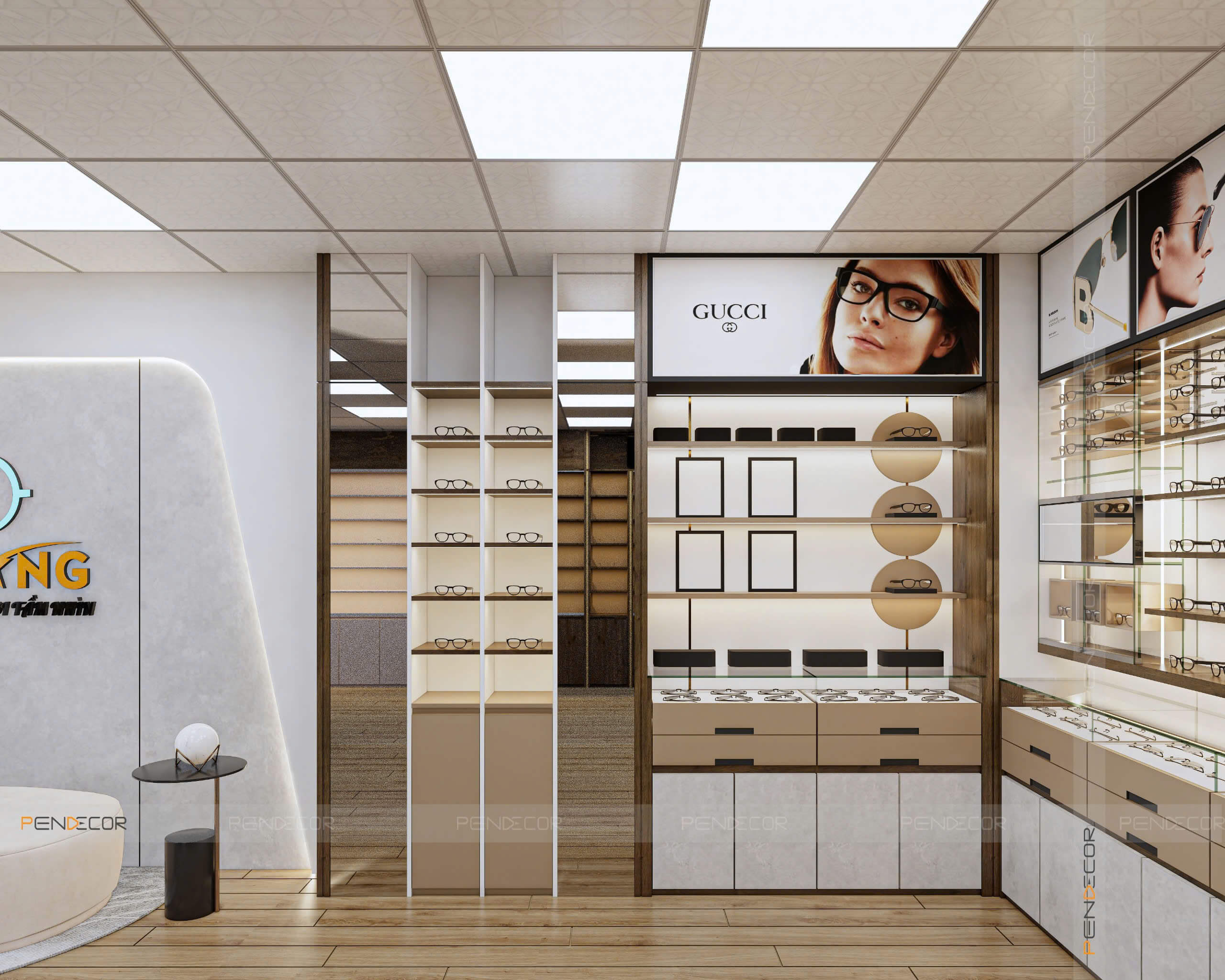 Thiết Kế Cửa Hàng Mắt Kính Nguồn Sáng