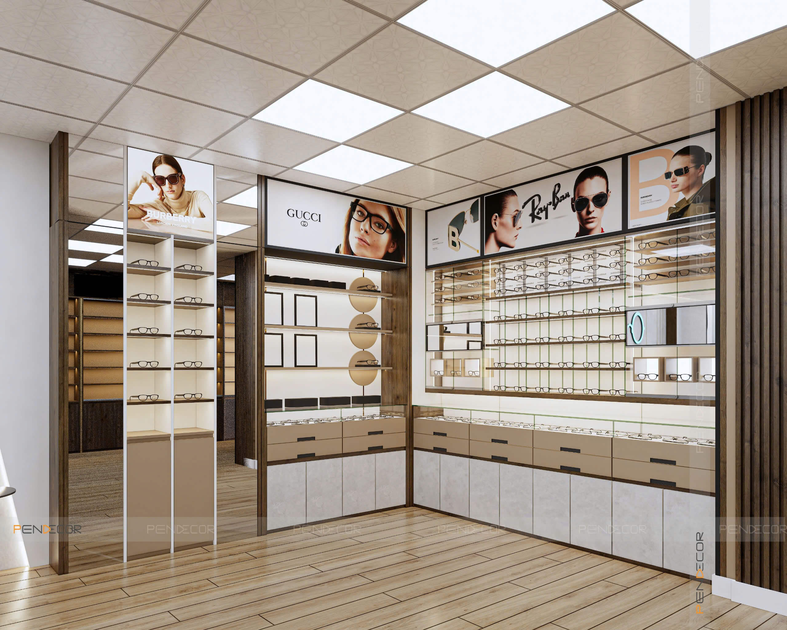 Thiết Kế Cửa Hàng Mắt Kính Nguồn Sáng