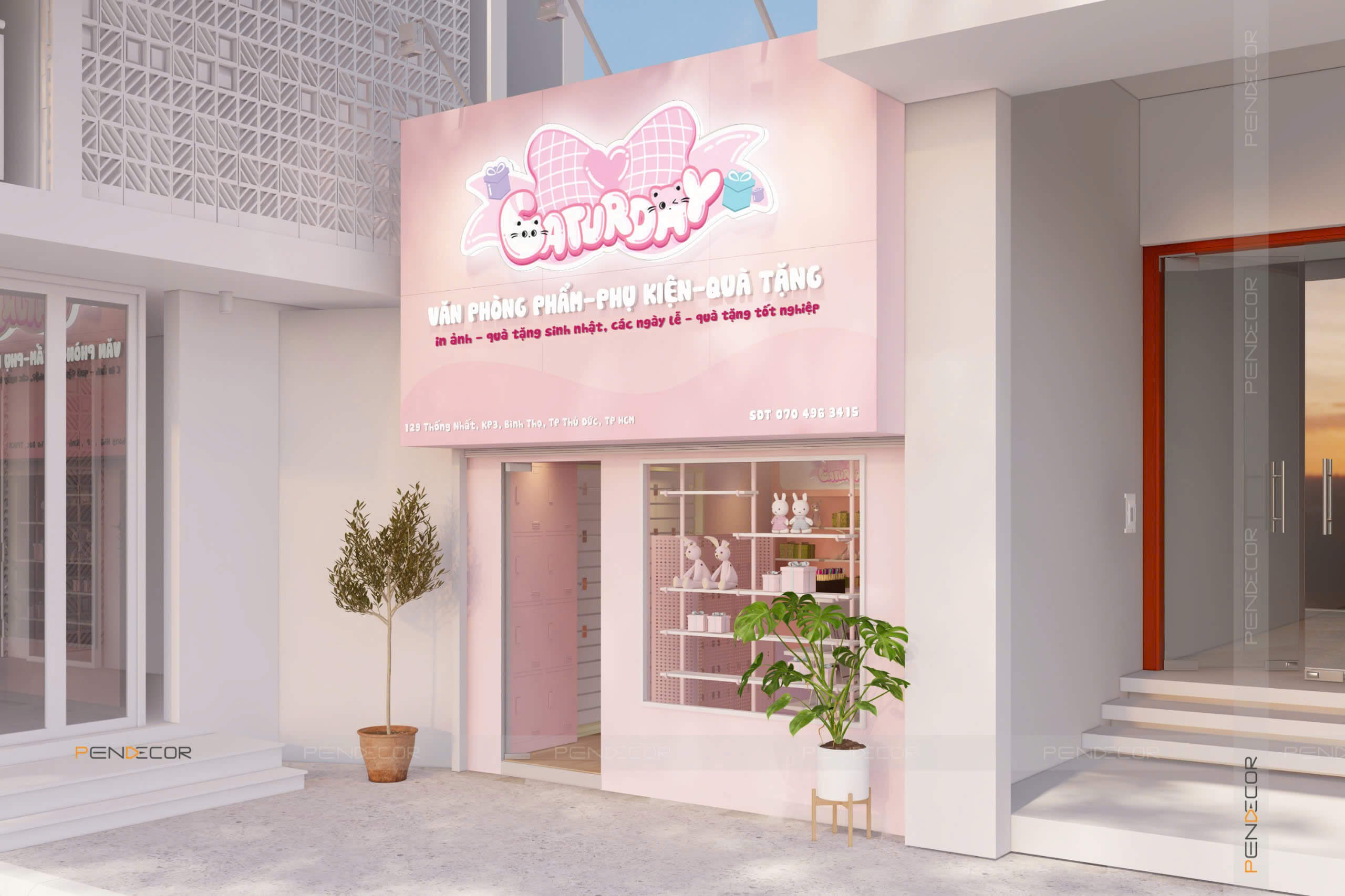 Thiết Kế Shop Văn Phòng Phẩm Caturday