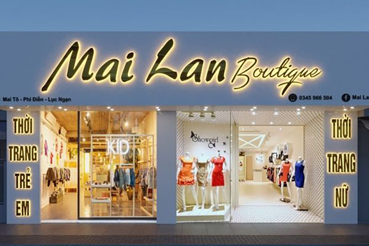 bảng hiệu shop quần áo Pendecor
