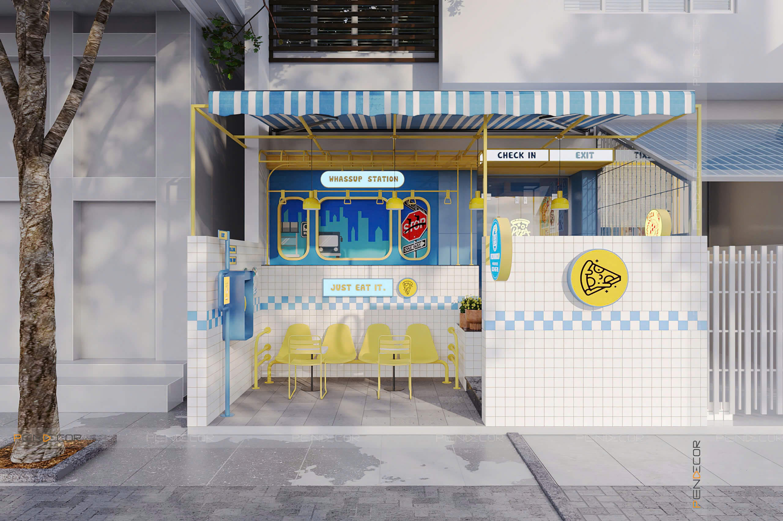 Thiết Kế Tiệm Bánh Pizza Whassup