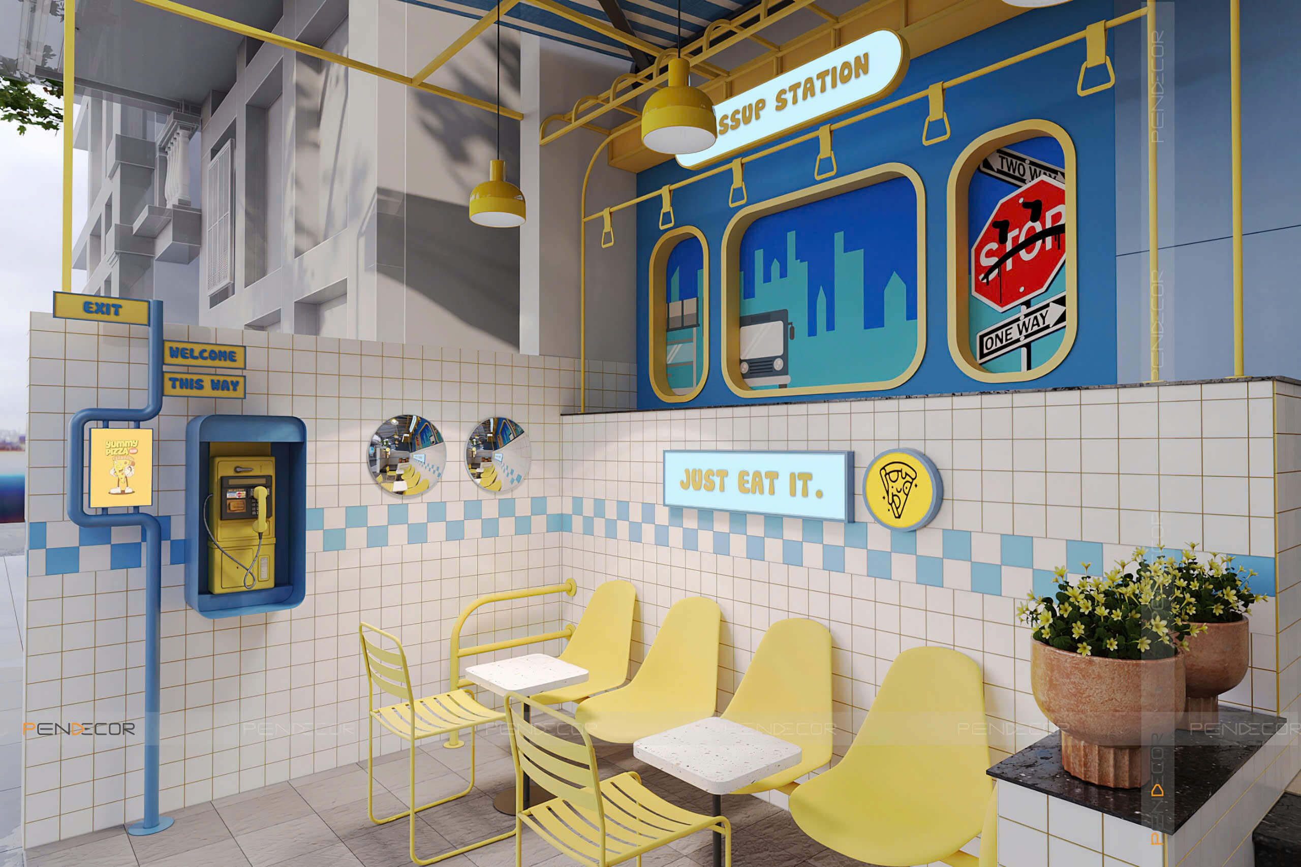 Thiết Kế Tiệm Bánh Pizza Whassup