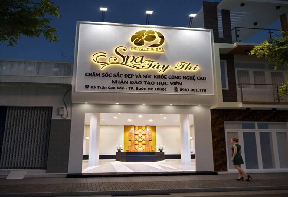 thiết kế bảng hiệu spa Pendecor