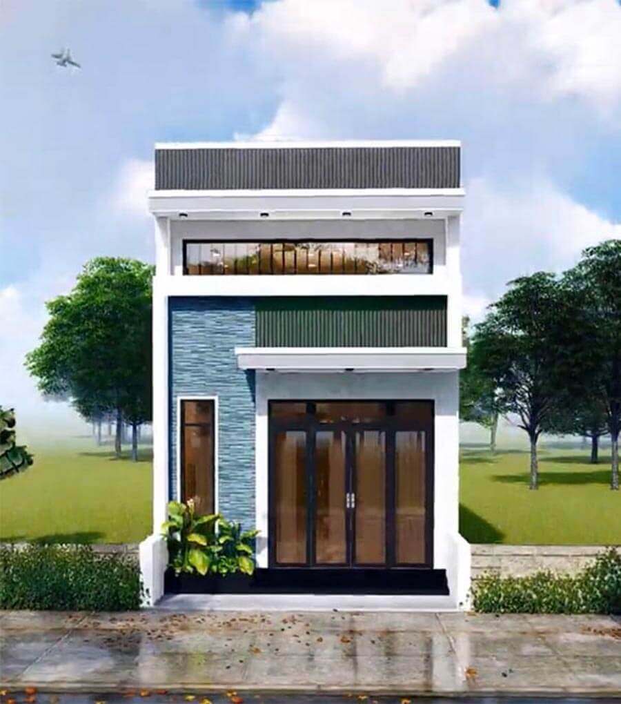 mặt tiền nhà gác lửng đẹp