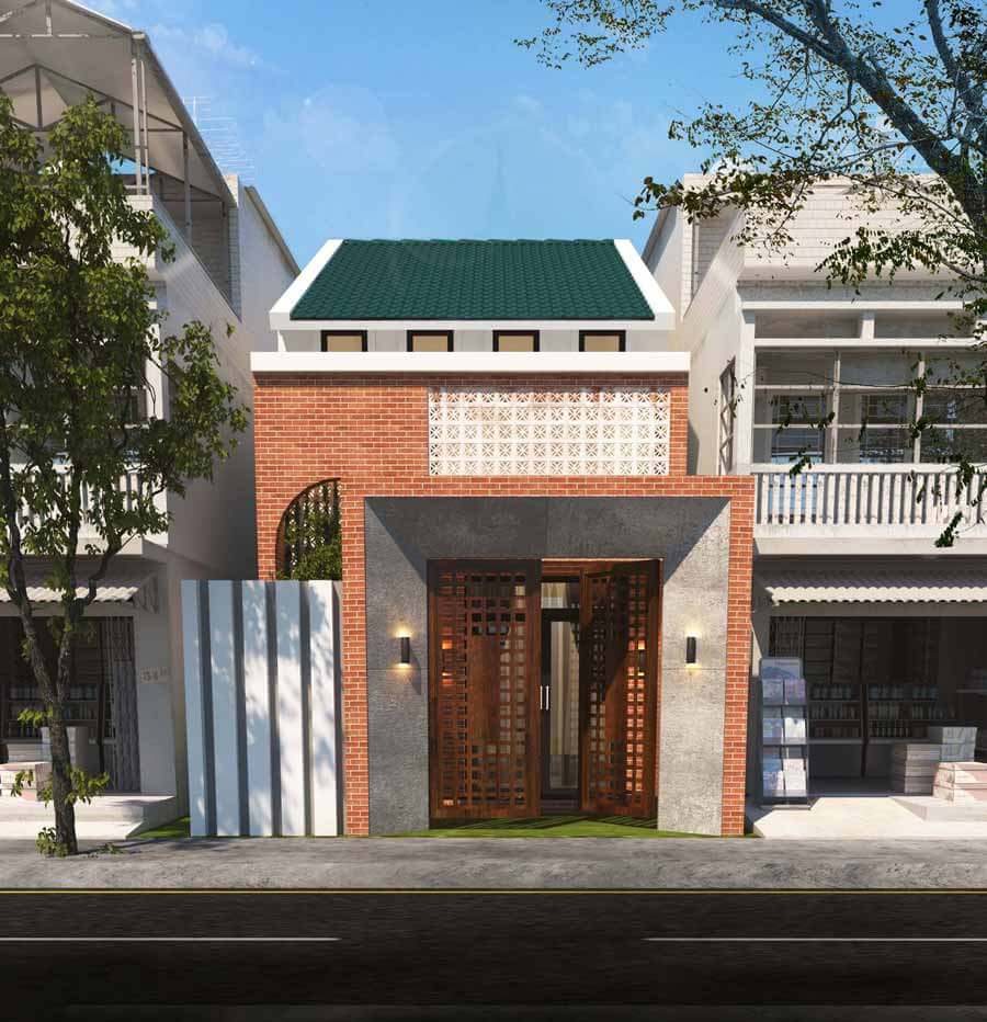 mặt tiền nhà gác lửng hiện đại