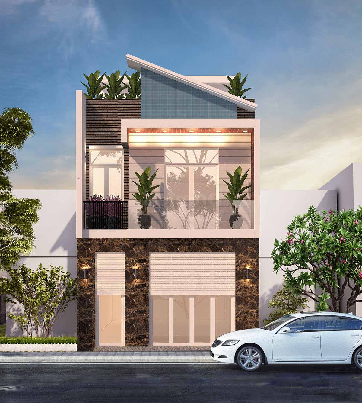 nhà ống 5m 2 tầng Pendecor