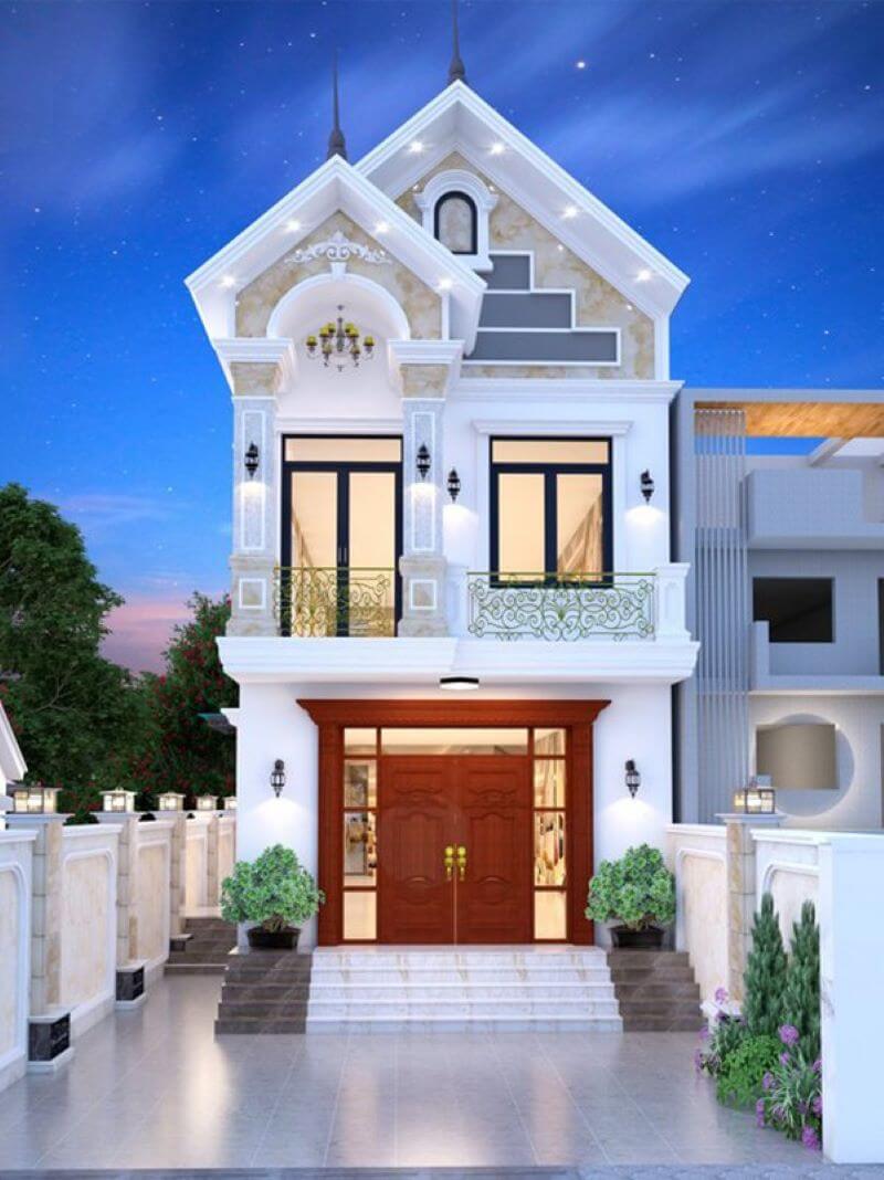 mẫu nhà phố 2 tầng mặt tiền 7m Pendecor